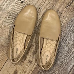 BIRDIES Starling Flat in Taupe Leather